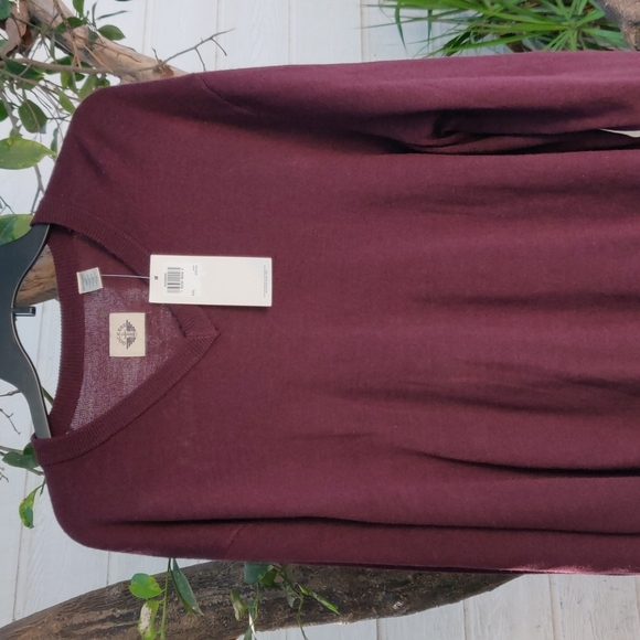 Dockers texture mini diamond V neck sweater color burgundy size XXL - Picture 5 of 12